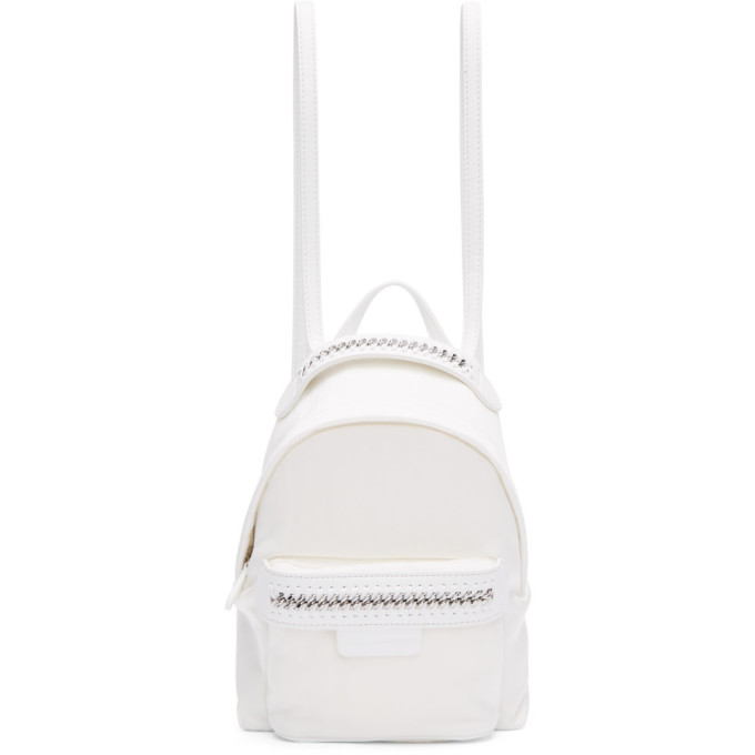 mini white leather backpack
