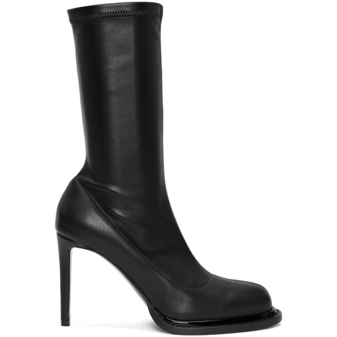 Stella McCartney Black Faux-Leather Sock Boots