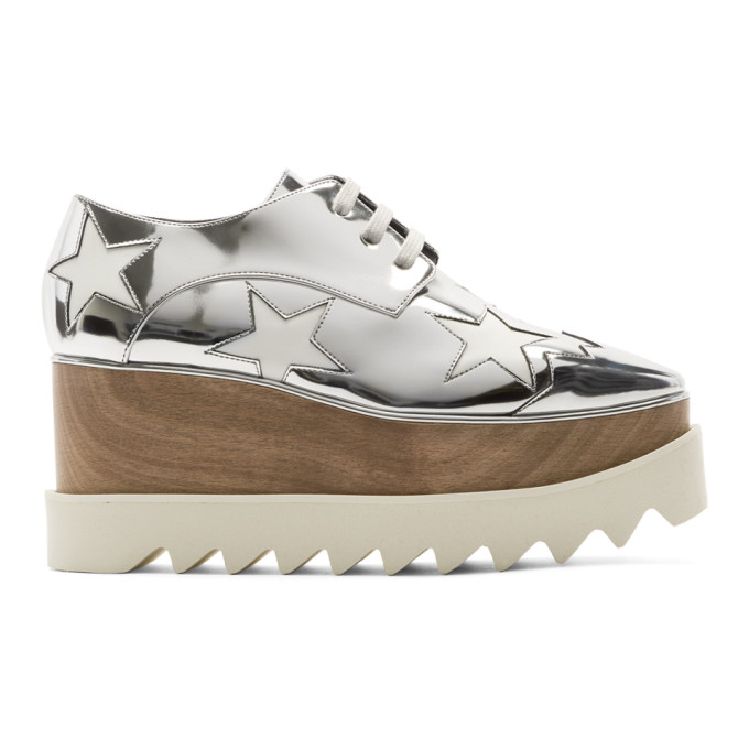 Stella McCartney Silver Metallic Elyse Stars Derbys