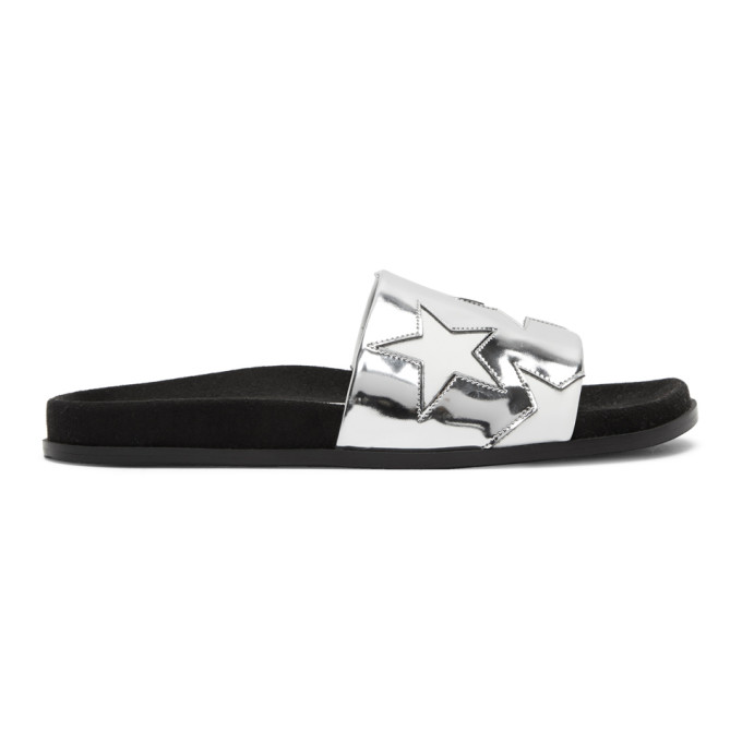 Stella McCartney Silver Metallic Stars Slides