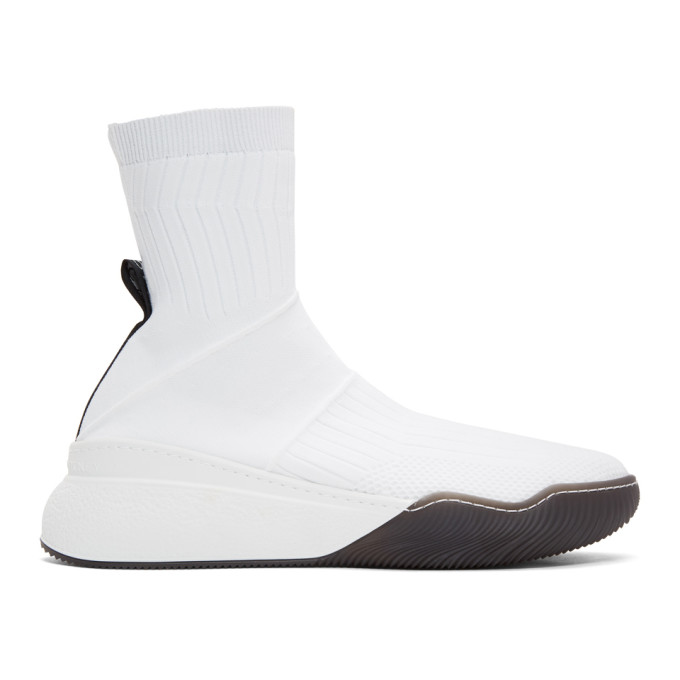 Stella McCartney SSENSE Exclusive White Loop Sock Sneakers