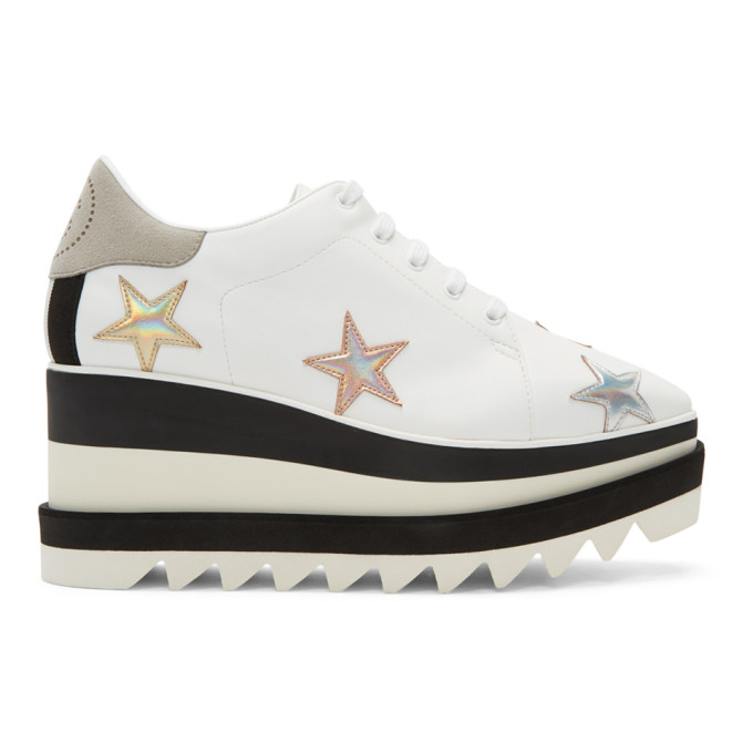 Stella McCartney White Elyse Stars Platform Derbys