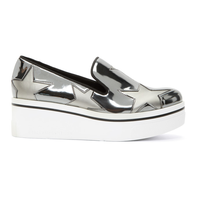 Stella McCartney Silver Binx Stars Slip-On Sneakers