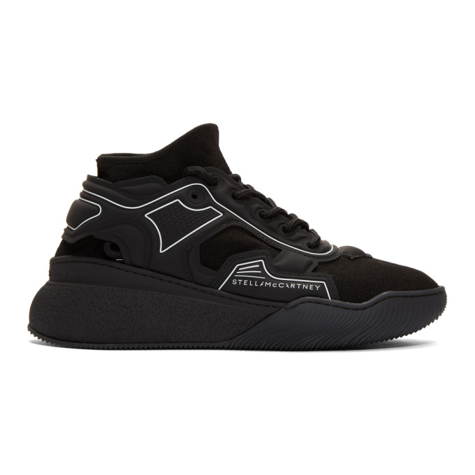 Stella McCartney Black Fabric Running Sneakers