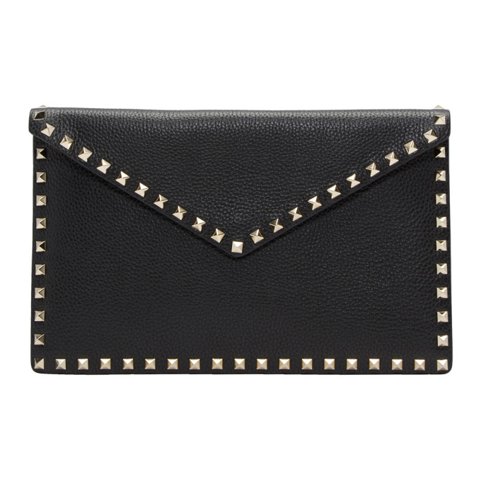 Valentino Black Valentino Garavani Rockstud Envelope Pouch