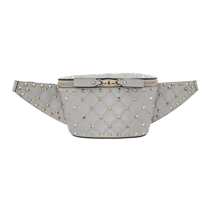 Valentino Grey Valentino Garavani Rockstud Belt Bag