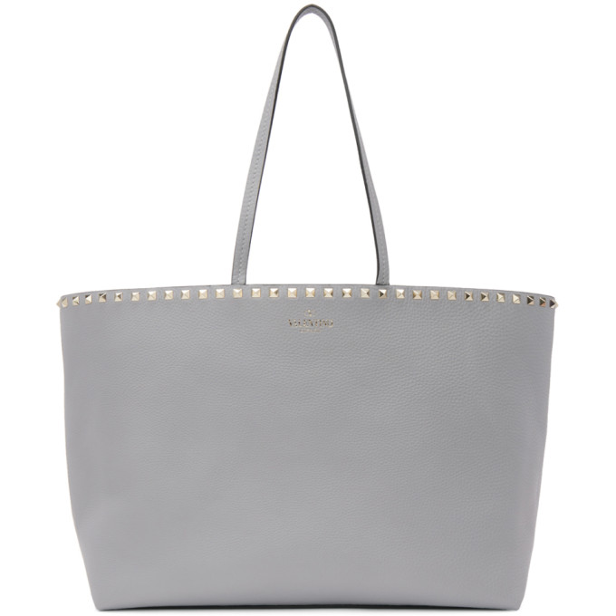 Valentino Grey Valentino Garavani Rockstud Tote
