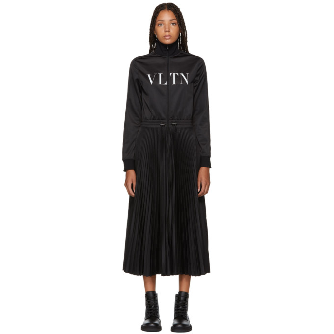 Valentino Robe a logo en jersey noire