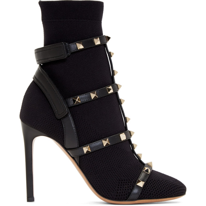 Valentino Black Valentino Garavani Rockstud Boots