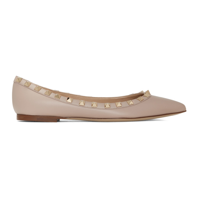 Valentino Pink Valentino Garavani Rockstud Ballerina Flats