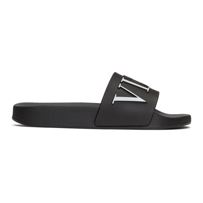Valentino Black Valentino Garavani 'VLTN' Slides