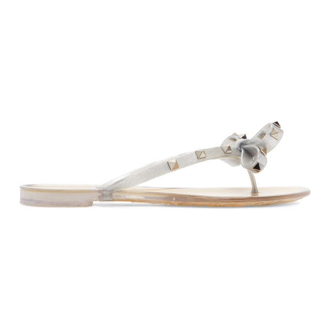 Valentino Silver Valentino Garavani Rockstud Jelly Sandals