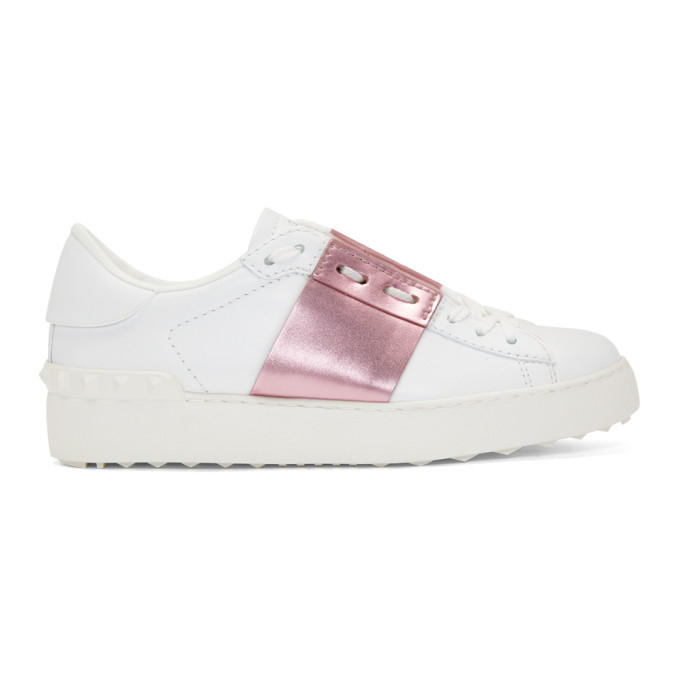 Valentino White & Pink Valentino Garavani Sneakers