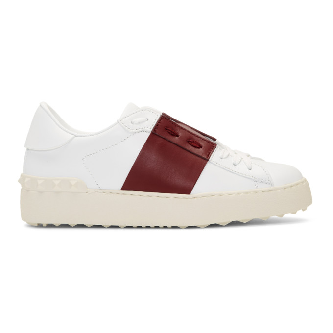 Valentino White & Red Valentino Garavani Open Sneakers