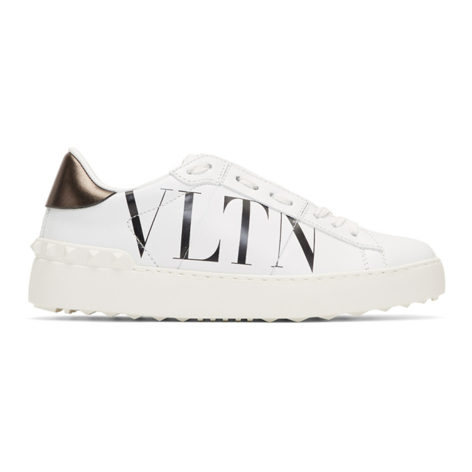 Valentino White & Black Valentino Garavani 'VLTN' Open Sneakers