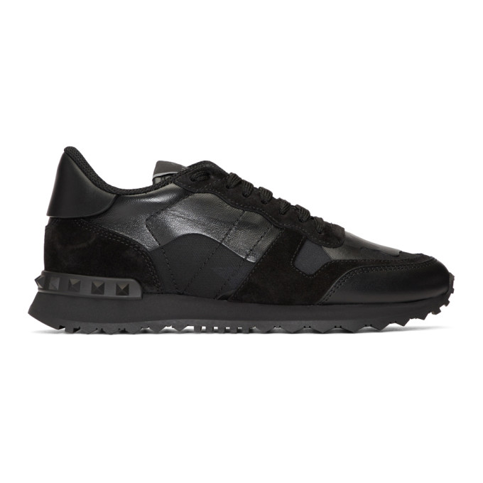 Valentino Black Valentino Garavani Stud Runner Sneakers