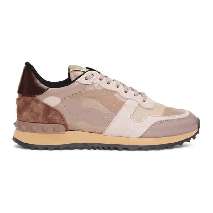 Valentino Pink Valentino Garavani Camo Rockrunner Sneakers