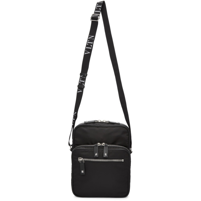 Valentino Black Valentino Garavani 'VLTN' Rockstud Messenger Bag