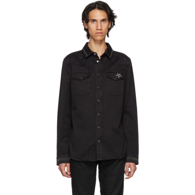 Valentino ブラック デニム シャツ