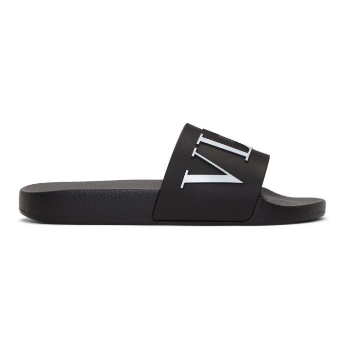 Valentino Black Valentino Garavani 'VLTN' Slides