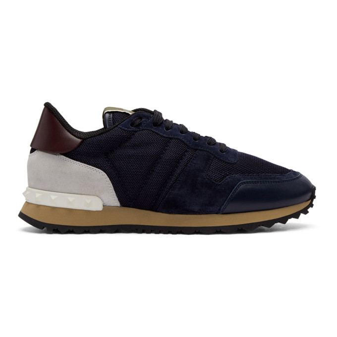 Valentino Navy Valentino Garavani Mesh Rockrunner Sneakers