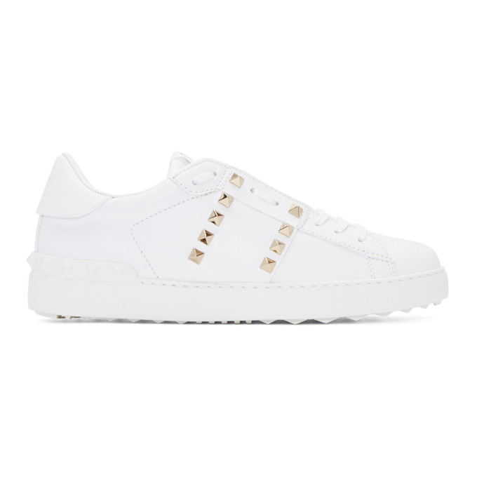 Valentino White Valentino Garavani 'Rockstud Untitled' 11 Sneakers