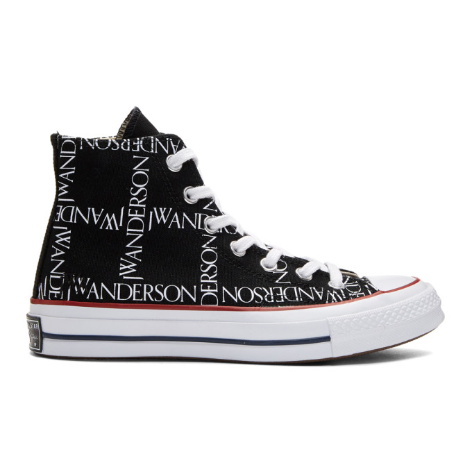 JW Anderson Black Converse Edition Grid Logo Sneakers