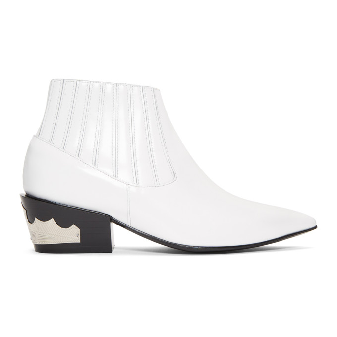 Toga Pulla White Ankle Boots