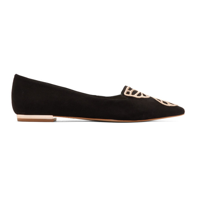 Sophia Webster Black Suede Bibi Ballerina Flats