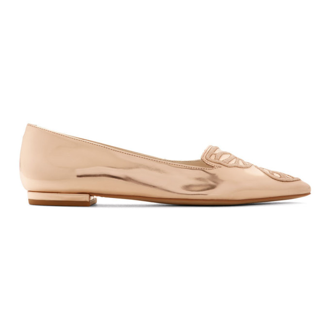 Sophia Webster Rose Gold Bibi Ballerina Flats