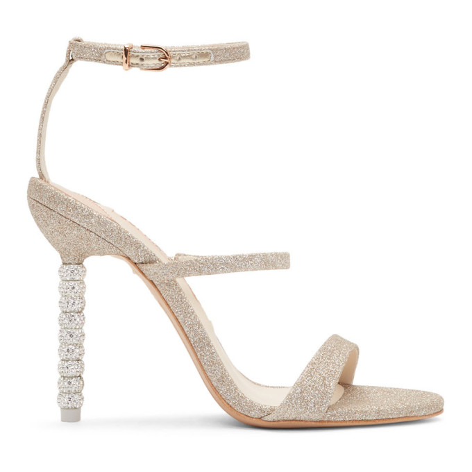 Sophia Webster Gold Rosalind Glitter Crystal Sandals