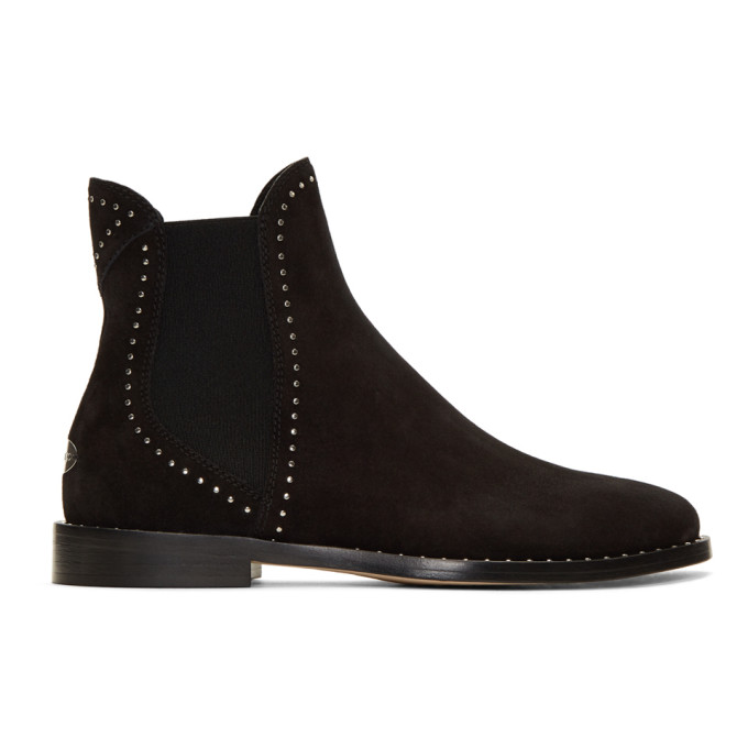 Jimmy Choo Black Suede Merril Flat Chelsea Boots