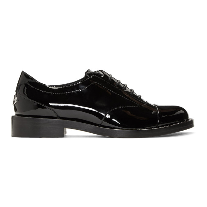 Jimmy Choo Black Patent Reeve Flat Oxfords