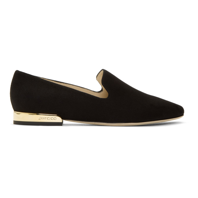 Jimmy Choo Black Suede Jaida Flats