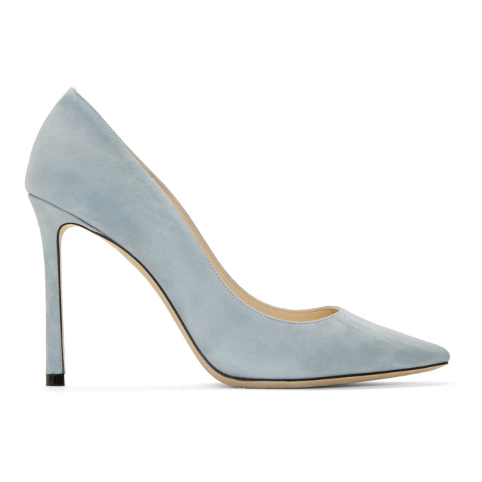 Jimmy Choo Blue Suede Romy 100 Heels