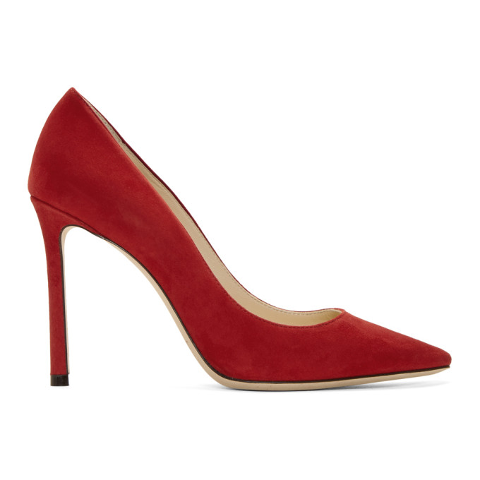 Jimmy Choo Red Suede Romy 100 Heels