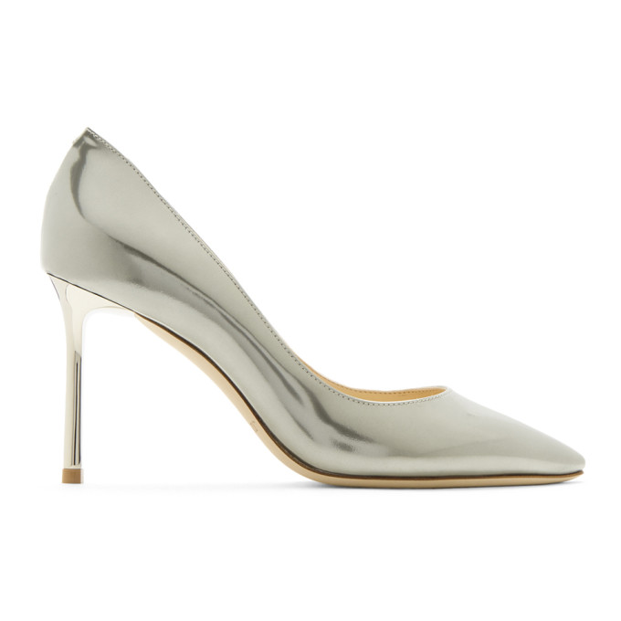 Jimmy Choo Silver Metallic Romy 85 Heels