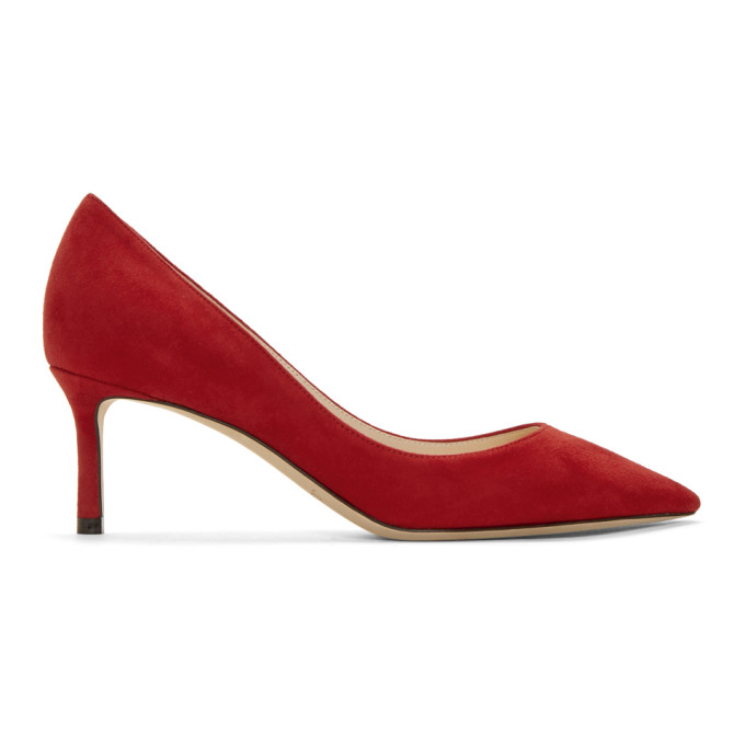 Jimmy Choo Red Suede Romy 60 Heels