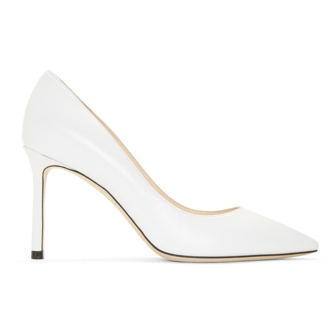 Jimmy Choo White Leather Romy 85 Heels