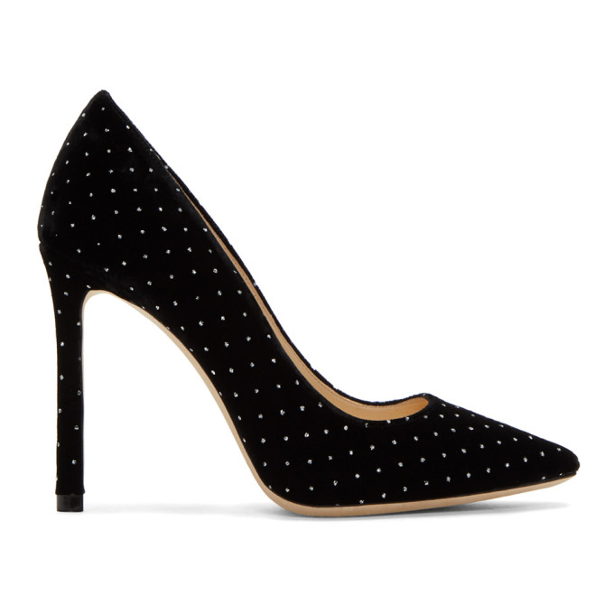 Jimmy Choo Black Spotted Romy 100 Heels