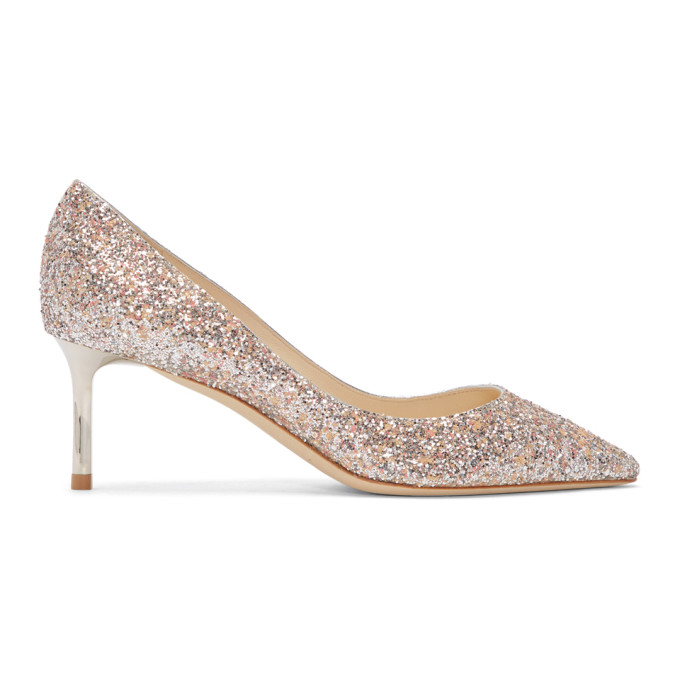 Jimmy Choo Pink Glitter Romy 60 Heels