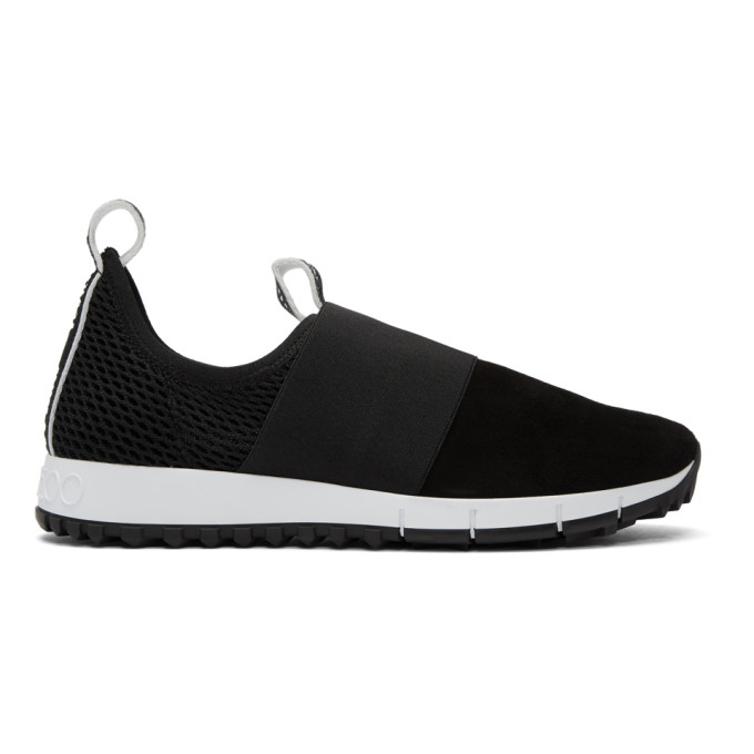 Jimmy Choo Black Suede & Mesh Oakland Sneakers
