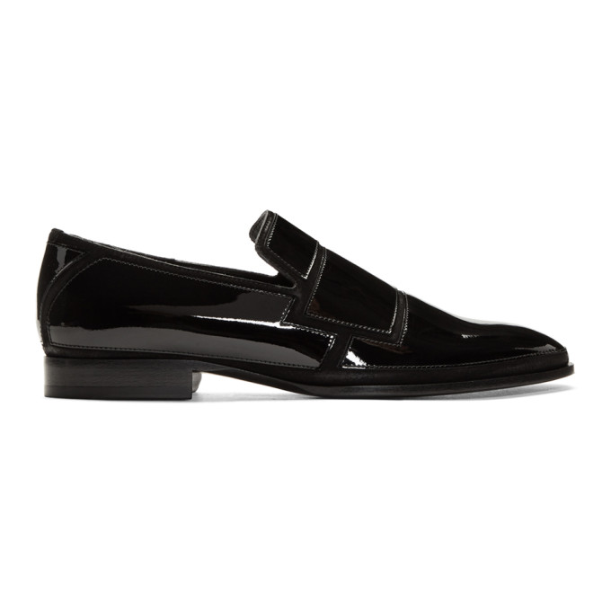 Jimmy Choo Black Patent & Suede Spencer Loafers