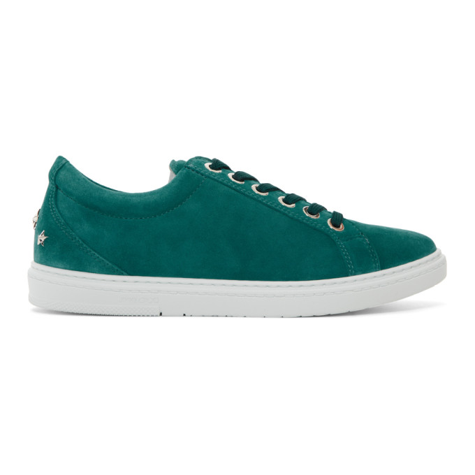Jimmy Choo Green Suede Cash Sneakers