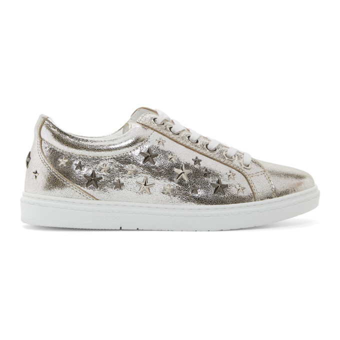 Jimmy Choo Silver Metallic Cash Sneakers