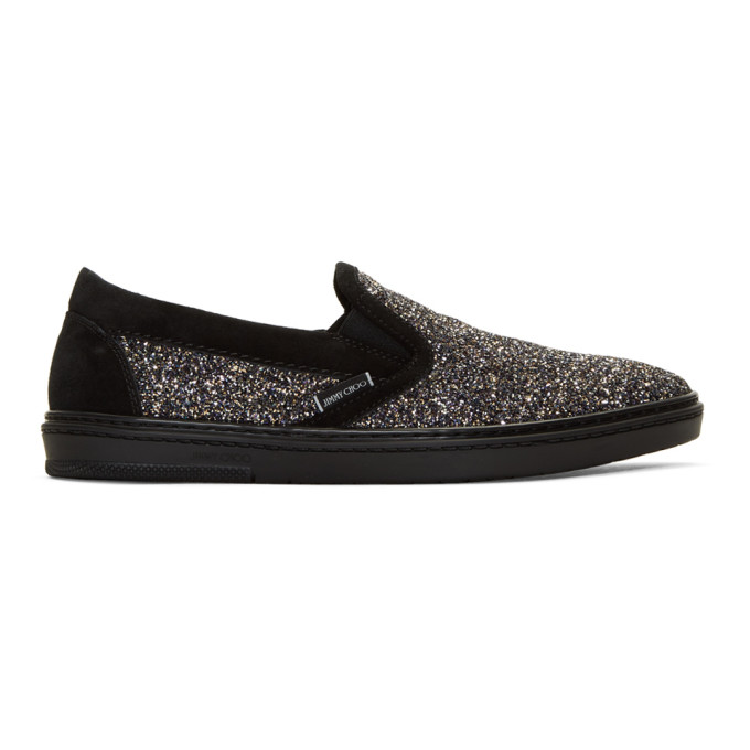 Jimmy Choo Multicolor Glitter Grove Slip-On Sneakers