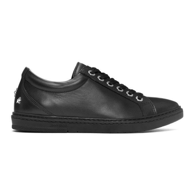 Jimmy Choo Black Leather Cash Sneakers