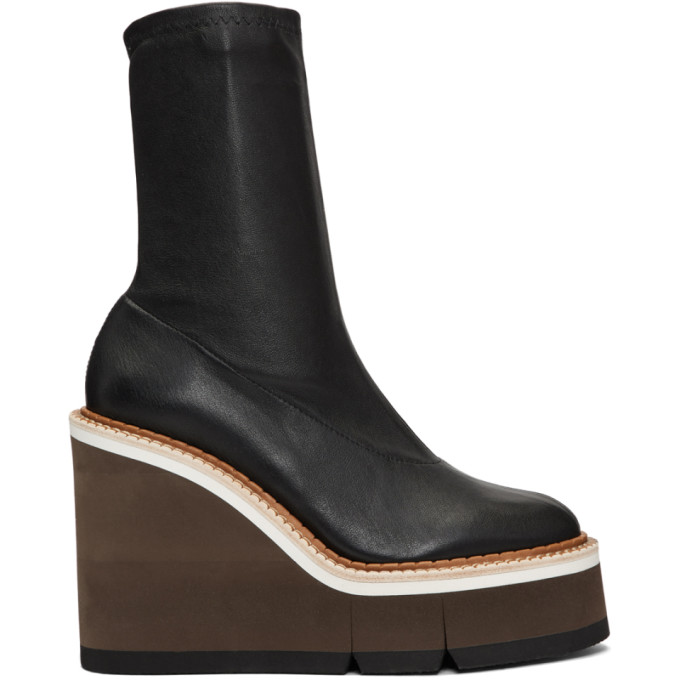 Clergerie Black Britt Wedge Boots