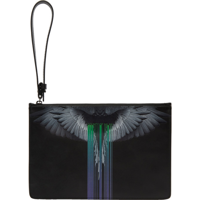 Marcelo Burlon County of Milan Black Wings Barcode Pouch