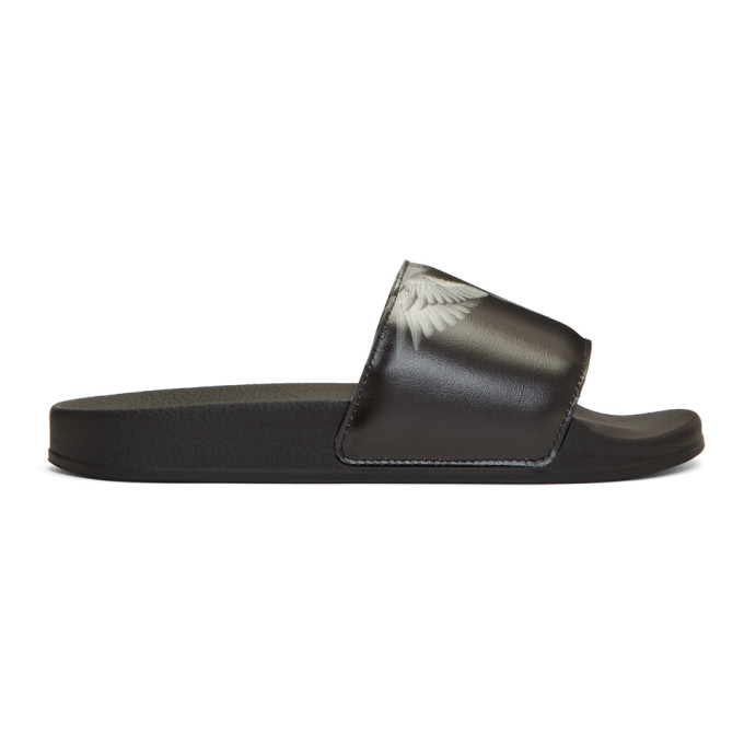 Marcelo Burlon County of Milan Black Wing Slides